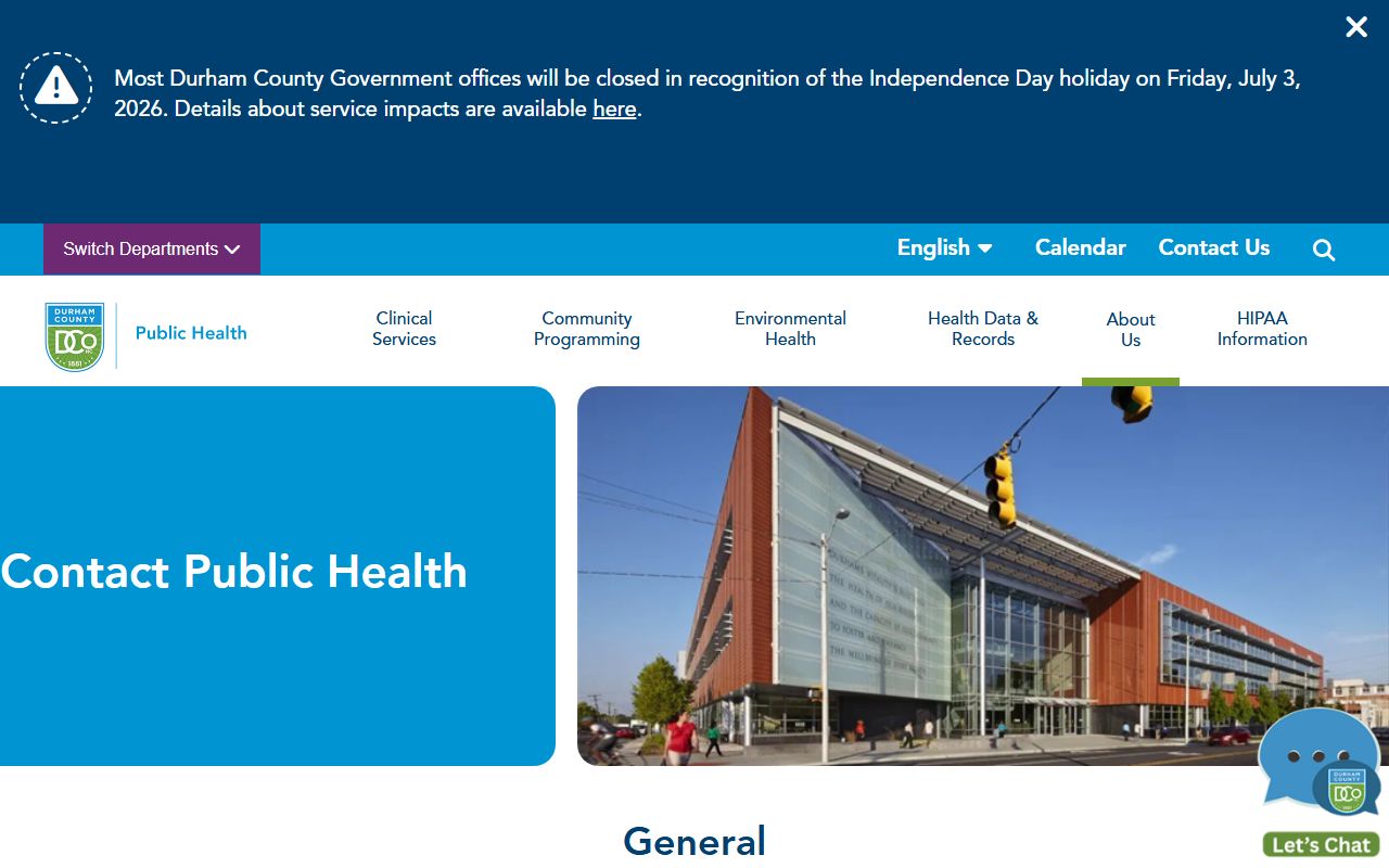 Durham County phone directory public health phone directory