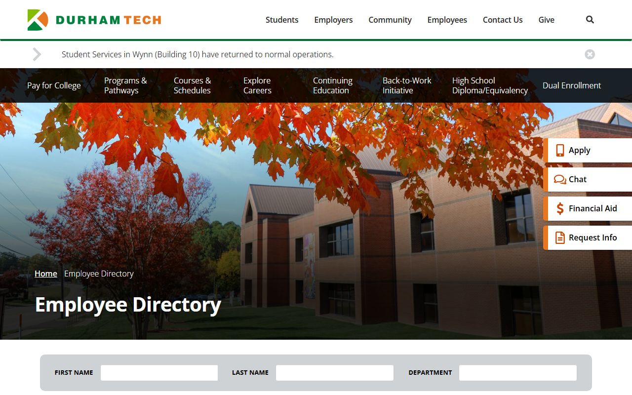 Durham County phone directory Durham Tech employee directory