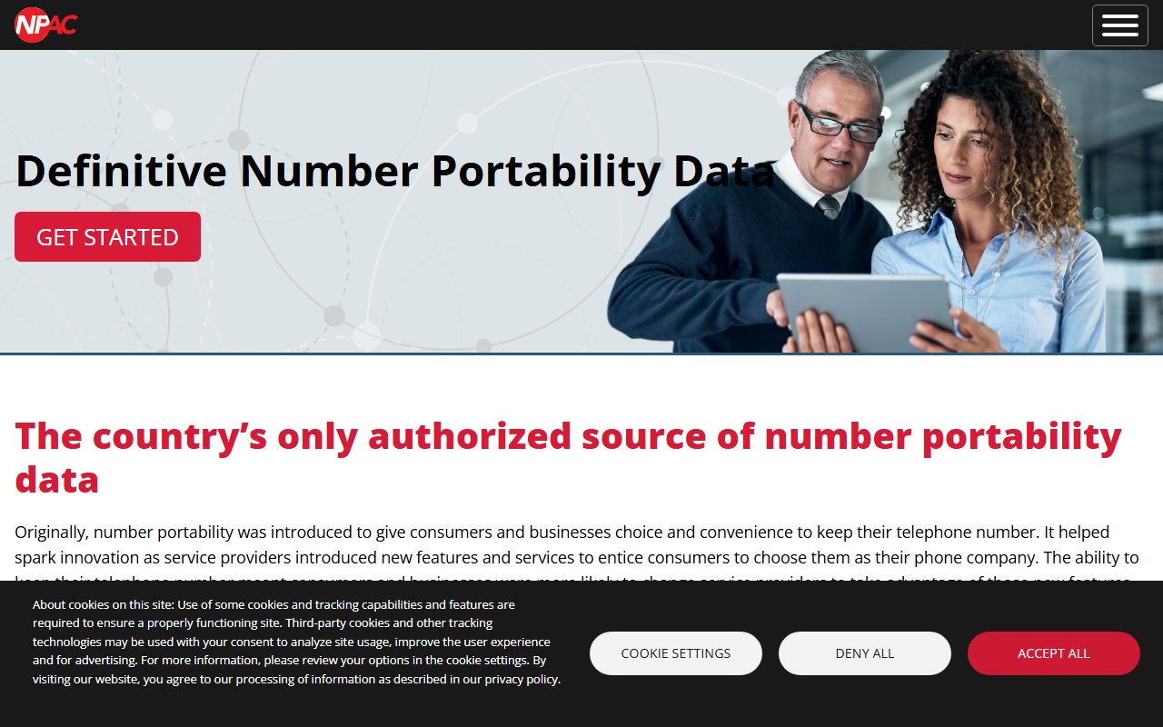 NPAC number portability reference for Durham County area-code caveats